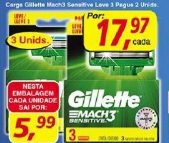Supermercados Guanabara Carga Gillette Mach3 Sensitive Leve 3 Pague 2 Unids. oferta
