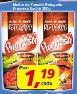 Supermercados Guanabara Molho de Tomate Refogado Pramesa sache 300g oferta