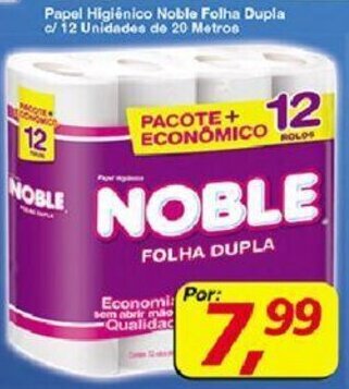 Supermercados Guanabara Papel Higiénico Noble Folha Dupla c/ 12 unid. de 20M oferta