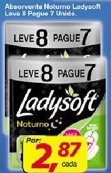 Absorvente Noturno Ladysoft Leve 8 Pague 7 unids.