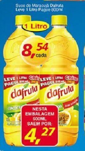 Supermercados Guanabara Suco de Maracuja Dafruta Leve 1L Pague 800ml oferta