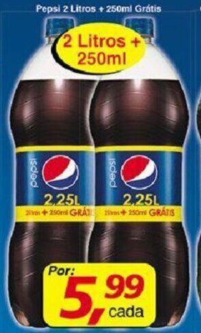 Supermercados Guanabara Pepsi 2L + 250ml Gratis oferta