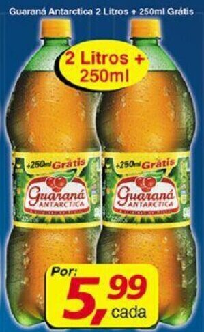 Supermercados Guanabara Guarana Antarctica 2L + 250ml Gratis oferta