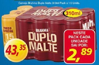 Supermercados Guanabara Cerveja Brahma Duplo Malte 310ml pack c/15 unids. oferta