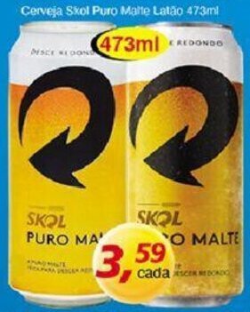 Supermercados Guanabara Cerveja Skol Puro Malte latao 473ml oferta