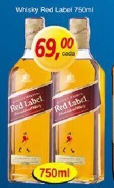 Supermercados Guanabara Whisky Red Label 750ml oferta
