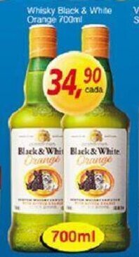 Supermercados Guanabara Whisky Black & White Orange 700ml oferta