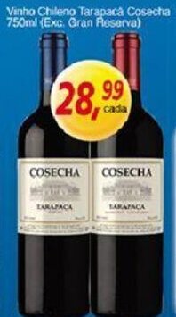 Supermercados Guanabara Vinho Chileno Tarapaca Cosecha 750ml oferta