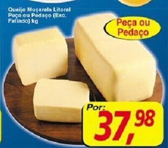 Supermercados Guanabara Queijo Mucarela Litoral peca pu pedaco 1kg oferta