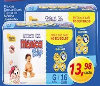 Supermercados Guanabara Fraldas descartaveis Turma da Monica Jumbinho oferta