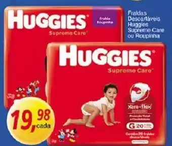 Supermercados Guanabara Fraldas Descartaveis Huggies Supreme Care ou roupinha oferta