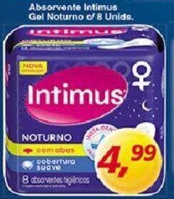 Supermercados Guanabara Absorvente Intimus Gel Noturno c/ 8 unids. oferta