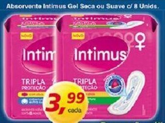 Supermercados Guanabara Absorvente Intimus Gel Seca ou Suave c/ 8 unids. oferta