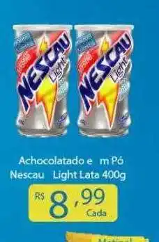 Comercial Esperança Achocolatado em pó nescau light lata oferta