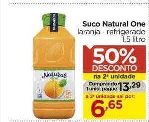 Carrefour Suco natural one laranja - refrigerado 50% desconto na 2a unidade oferta