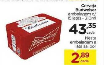 Carrefour Cerveja budweiser embalagem c- 15 latas oferta