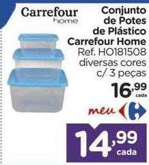 Carrefour Conjunto de potes de plástico carrefour home oferta