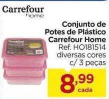 Carrefour Conjunto de potes de plástico carrefour home oferta