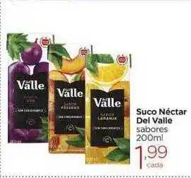 Suco néctar del valle sabores