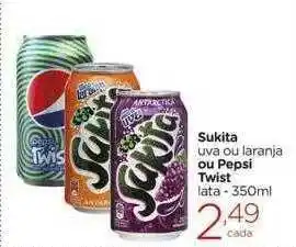 Sukita uva ou laranja ou pepsi twist lata