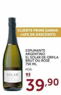 Super Nosso Espumante argentino el solar de orfila brut ou rosé oferta