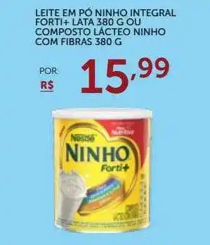 Super Nosso Leite em pó ninho integral forti+ lata ou composto lácteo ninho com fibras oferta