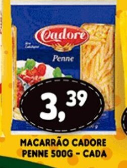 Supermercados Cristal Macarrao Cadore Penne 500g cada oferta