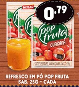 Supermercados Cristal Refresco em po Pop Fruta Sabores 25g cada oferta