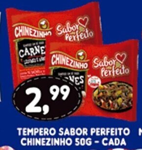 Supermercados Cristal Tempero Sabor Perfeito Chinezinho 50g cada oferta