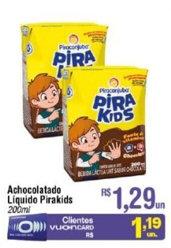 Fort Atacadista Achocolatado Liquido Pirakids 200ml oferta