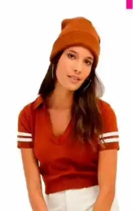 Blusa cropped feminina tricô listras marisa