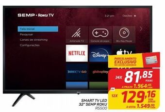 GBarbosa Smart tv led 32" semp roku oferta
