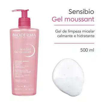 Farmácias Pague Menos Bioderma sensibio gel moussant gel de limpeza micelar calmante e hidratante 500ml oferta