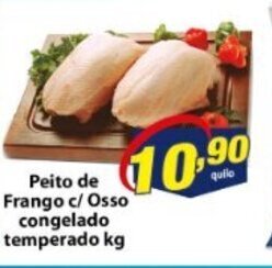 Vencedor Atacadista Peito de Frango c/ Osso Congelado temperado 1kg oferta