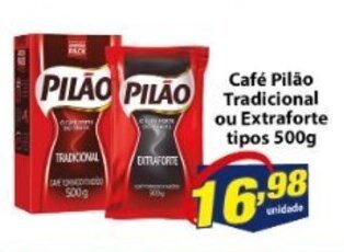Vencedor Atacadista Cafe Pilao Tradicional ou Extra Forte tipos 500g oferta