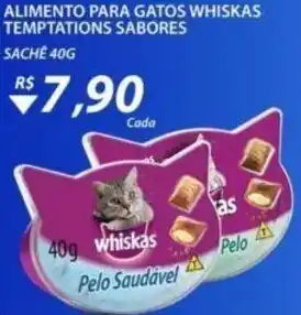 Assaí Atacadista Alimento para gatos Whiskas Temptations sabores 40g oferta