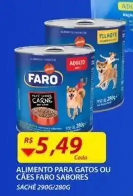 Alimento para Gatos ou caes faro Sabores 290g/280g