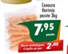 Vencedor Atacadista Cenoura Hortmix pacote 3kg oferta