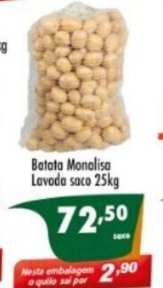 Vencedor Atacadista Batata monalisa Lavada Saco 25kg oferta