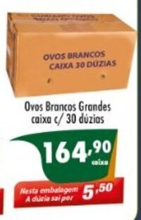 Vencedor Atacadista Ovos Brancos Grandes Caixa c/ 30 duzias oferta