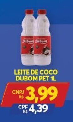 Atacadão Centro Sul Leite de Coco Dubom Pet 1L oferta