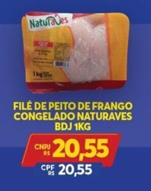 Atacadão Centro Sul File de Peito de frango Congelado Naturaves bdj 1kg oferta