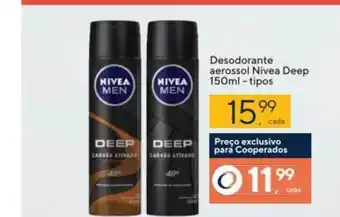 Coop Desodorante Aerossol Nivea Deep 150ml oferta