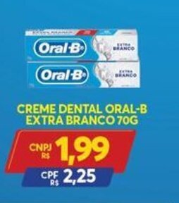 Atacadão Centro Sul Creme Dental Oral B Extra Branco 70g oferta