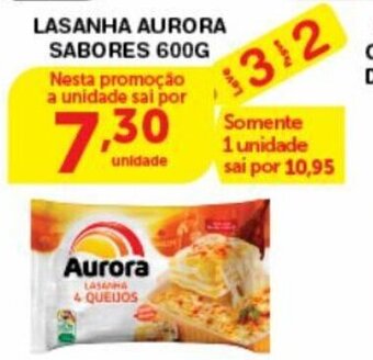 Roldão Lasanha Aurora Sabores 600g oferta