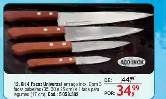 Kit 4 Facas Universal