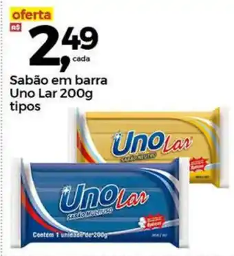 Sabao em barra Uno Lar 200g tipos