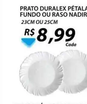 Assaí Atacadista Prato duralex pétala fundo ou raso nadir oferta