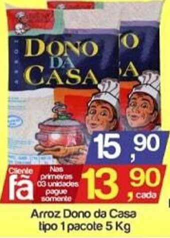 Supermercados Gricki Arroz Dono da Casa tipo 1 pacote 5kg oferta