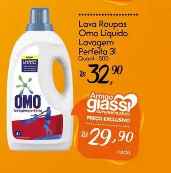 Giassi Supermercados Lava Roupas Omo Líquido Lavagem Perfeita 3L oferta